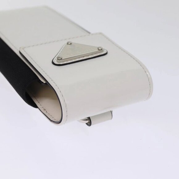 PRADA Cell Phone Case Patent leather White Auth 75214V - Picture 6 of 14